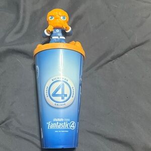 Marvel Fantastic Four Blue and Orange Cup with Straw 2025 Collectable